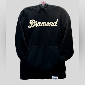 Diamond Supply Co OG Black Hoodie Gold Lettering Sweatshirt